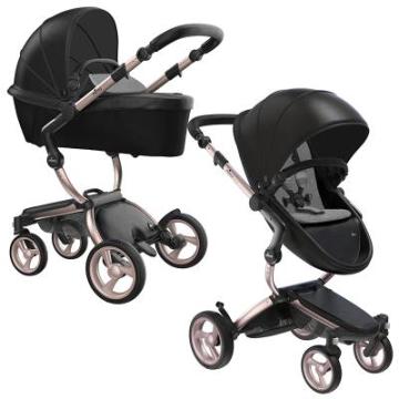 Carucior copii 2in1 Mima Xari Flair Black cu cadru Rose Gold