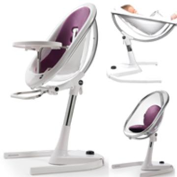 Scaun de masa copii Mima Moon White cu saltea Aubergine de la Stiki Concept Srl