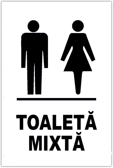 Indicator alb pentru toaleta mixta