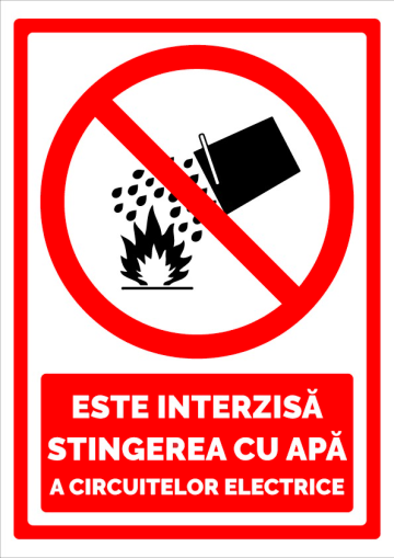 Indicator de securitate este interzisa stingerea cu apa