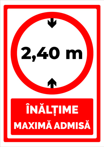 Indicator de securitate pentru inaltime maxima admisa 2,40m de la Prevenirea Pentru Siguranta Ta G.I. Srl