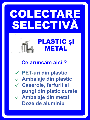 Indicator pentru colectare plastic si metal de la Prevenirea Pentru Siguranta Ta G.I. Srl