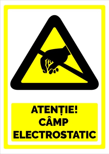 Semn pentru atentie camp electrostatic