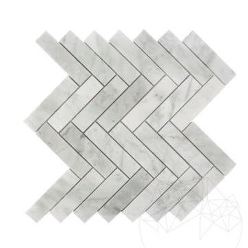 Mozaic marmura Bianco Carrara Chevron mata de la Piatraonline Romania