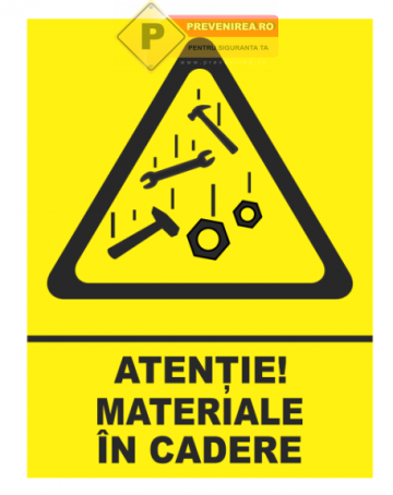 Indicator atentie materiale in cadere