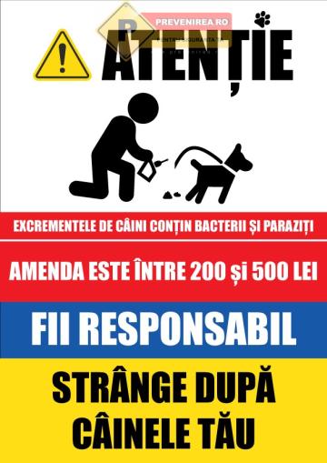 Semn pentru cainele tau de la Prevenirea Pentru Siguranta Ta G.I. Srl