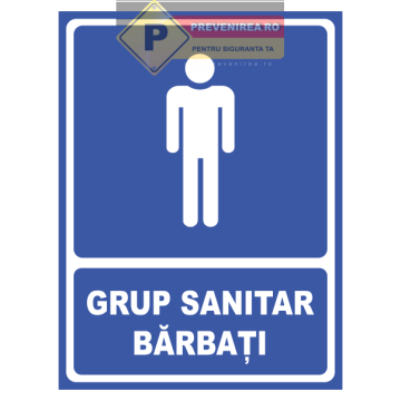 Semn pentru grup sanitar barbati de la Prevenirea Pentru Siguranta Ta G.I. Srl