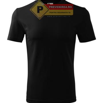 Tricou negru clasic de barbat de la Prevenirea Pentru Siguranta Ta G.I. Srl