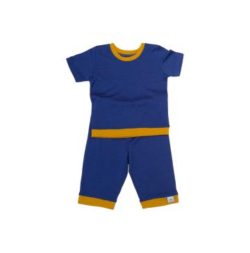 Set vara lana merinos 100% albastru cobalt