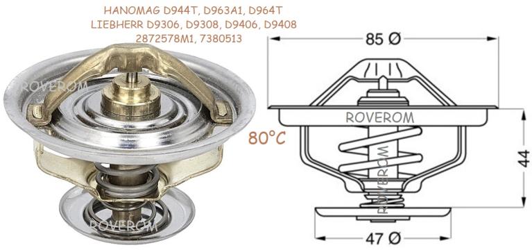 Termostat Hanomag, Liebherr, 80 C, D=85mm