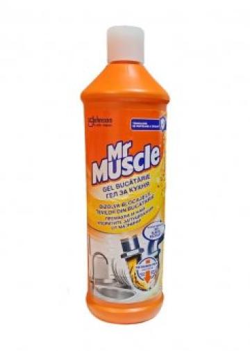 Gel pentru desfundat tevi Mr. Muscle bucatarie, 1000ml