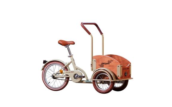 Bicicleta Pegas Mini Cargo 1S crem aluna