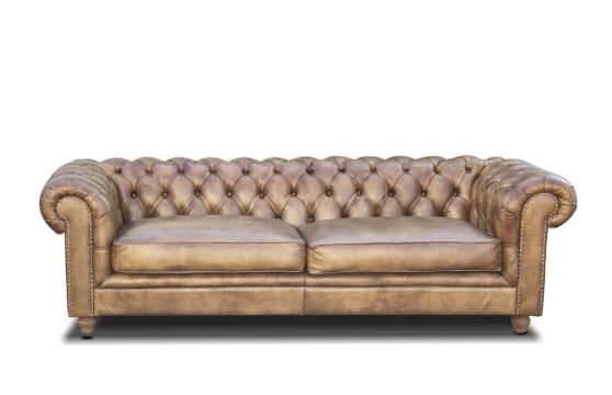 Canapea chesterfield din piele naturala Long