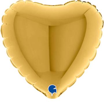 Balon folie inima auriu 45 cm