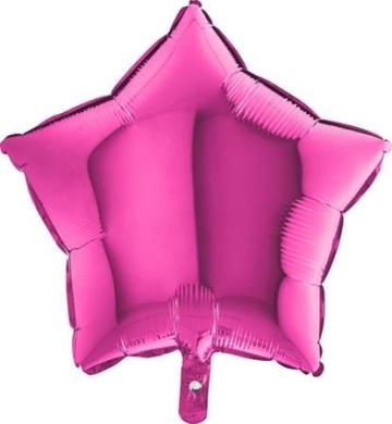 Balon folie stea roz magenta 46 cm