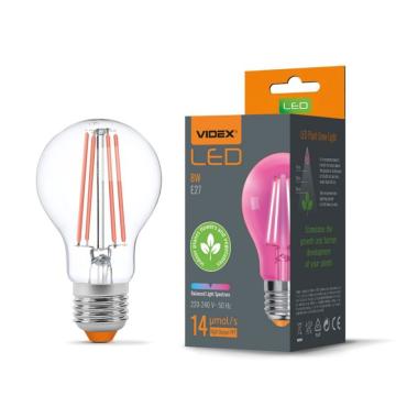Bec LED pentru plante - Videx - 8W - E27 - A60