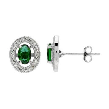 Cercei din argint 925 cu cristale Emerald Sky de la Luxury Concepts Srl