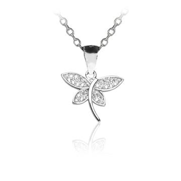 Colier din argint 925 cu cristale Butterfly Embrace