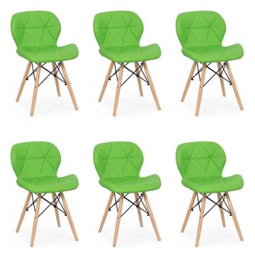 Set 6 scaune de bucatarie din piele si lemn de la European Med Prod