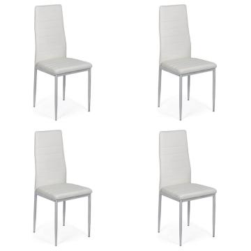 Set 4 scaune bucatarie-alb