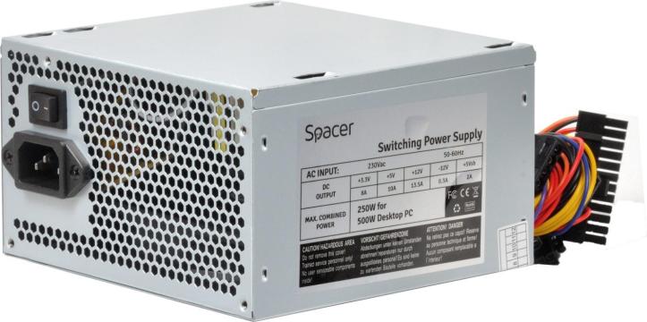 Sursa Spacer ATX 500, 250W for 500 Desktop PC, fan