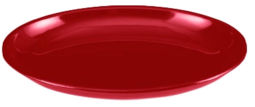 Platou oval Raki, 40,5x29,5xh5cm, rosu de la Kalina Textile SRL