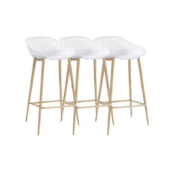 Set 3 scaune de bar albe polipropilena Raki Toyoma de la Kalina Textile SRL