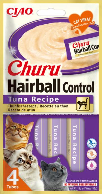 Hrana Churu pentru pisici Hairball Control reteta de ton