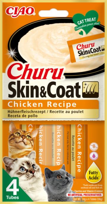 Hrana Churu pisici Skin&Coat reteta de pui cu ulei de peste