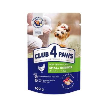 Hrana Club 4 Paws Dog plic adult Small Breeds cu pui 100g