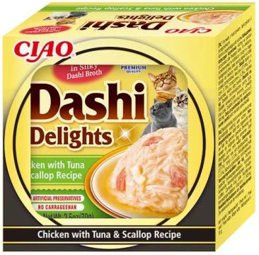 Churu pisici supa Dashi Delights de pui cu ton si scoici