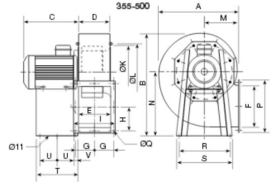 Ventilator centrifugal 400 grd CHMT/4- 400/165-4 de la Ventdepot Srl