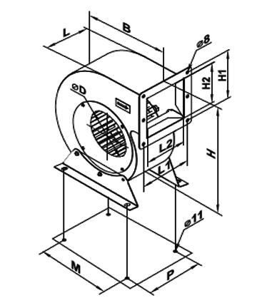 Ventilator centrifugal VCUN 140x 74-37-2