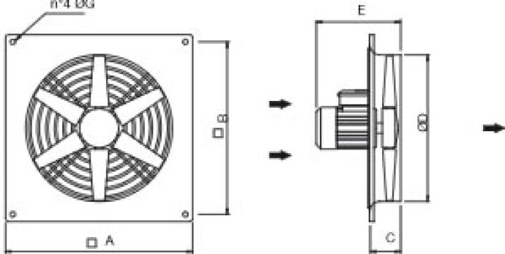 Ventilator axial de perete AWFN 560 6M