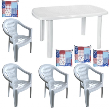 Set gradina Raki Necochea, masa ovala 125x80cm si 4 scaune de la Kalina Textile SRL