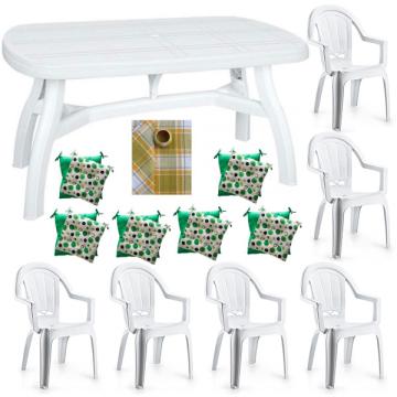 Set mobila gradina Raki, masa King 150x90xh73cm cu 6 scaune