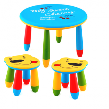 Set mobilier copii Raki, plastic, masa rotunda Slante de la Kalina Textile SRL