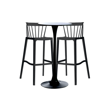 Set mobilier - bar pentru mic dejun masa neagra Raki Aspen de la Kalina Textile SRL