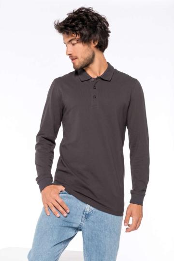 Bluza Men's pique long sleeve polo shirt