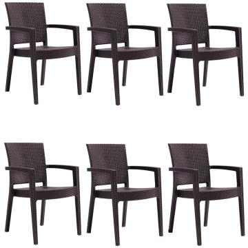 Set 6 scaune Raki Paris Rattan culoare cafea 58x62xh88cm