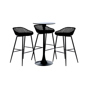 Set mobilier bar pentru mic dejun masa neagra Raki 60x10cm