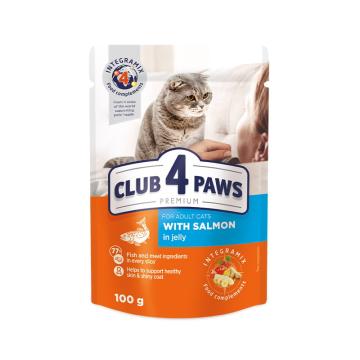 Plic hrana umeda pisica Somon in Jelly 100g - Club 4 Paws de la Club4Paws Srl