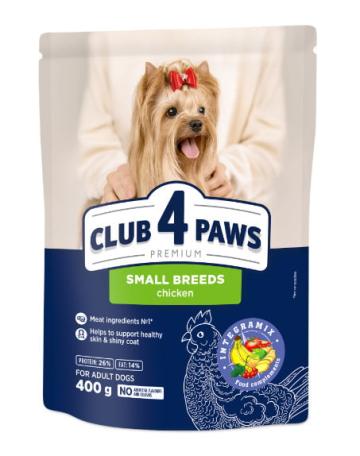 Hrana caini Club 4 Paws dog adult small breeds cu pui 400g