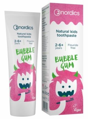 Pasta de dinti naturala pentru copii Bubble Gum 50ml Nordics