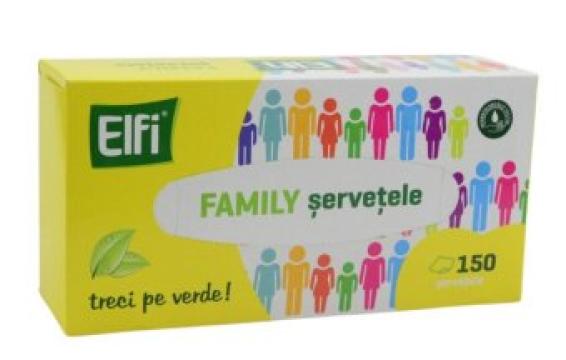 Servetele albe 2 straturi Elfi 150 buc/cutie de la Supermarket Pentru Tine Srl