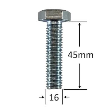 Surub filet metric M16x45mm cap hexagonal DIN 933 Gr.8.8 de la Marisim Total Instal Srl