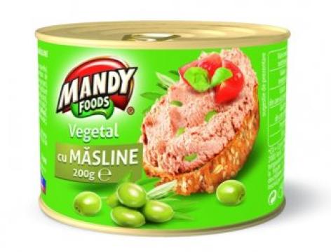 Pasta vegetala Mandy vegetal cu masline 200g de la Supermarket Pentru Tine Srl