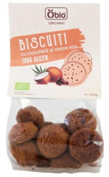 Biscuiti cu ciocolata si cocos fara gluten bio 100g Obio de la Supermarket Pentru Tine Srl