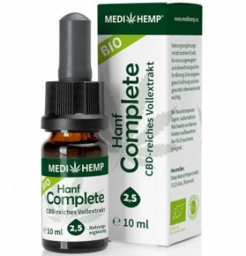 Extract de canepa Hemp Complete 2,5% CBD bio, 10ml Medihemp