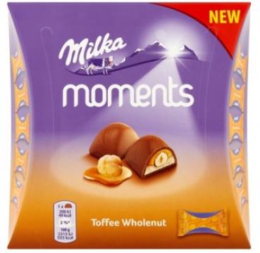 Praline ciocolata Milka Moments alune si caramel 97g de la Supermarket Pentru Tine Srl